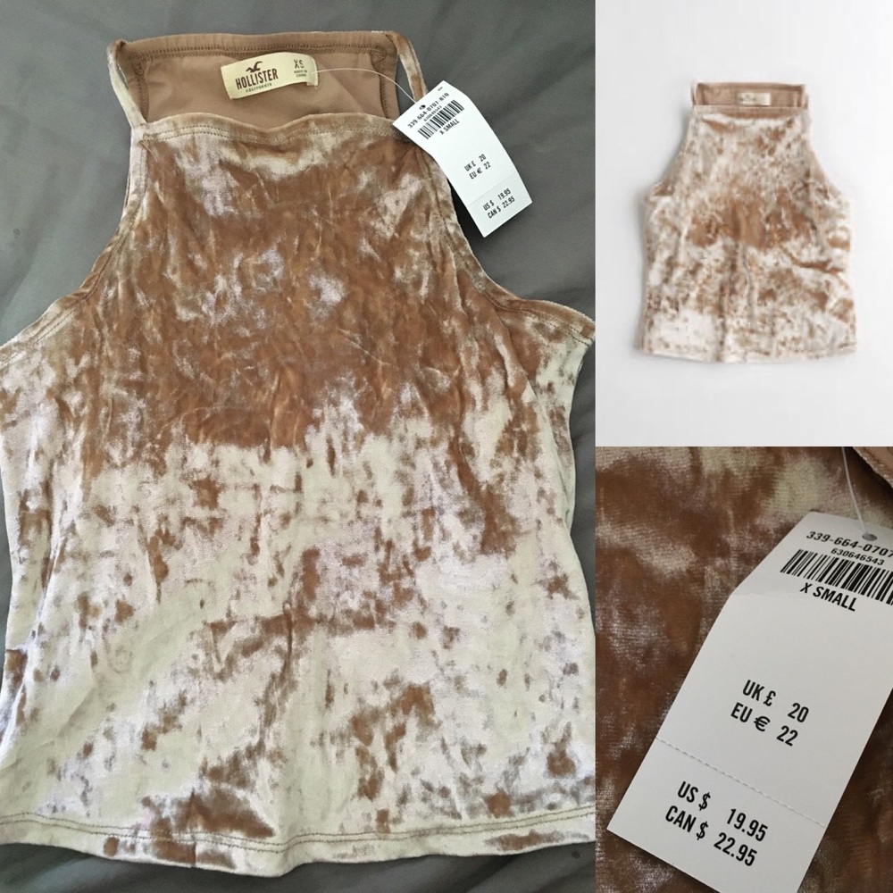 Hollister Velvet High-Neck Crop Top